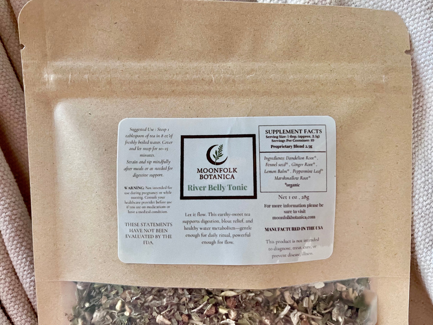 River Belly Tonic – Herbal Tea for Bloating, Digestion & Gut Harmony | Organic Botanical Blend