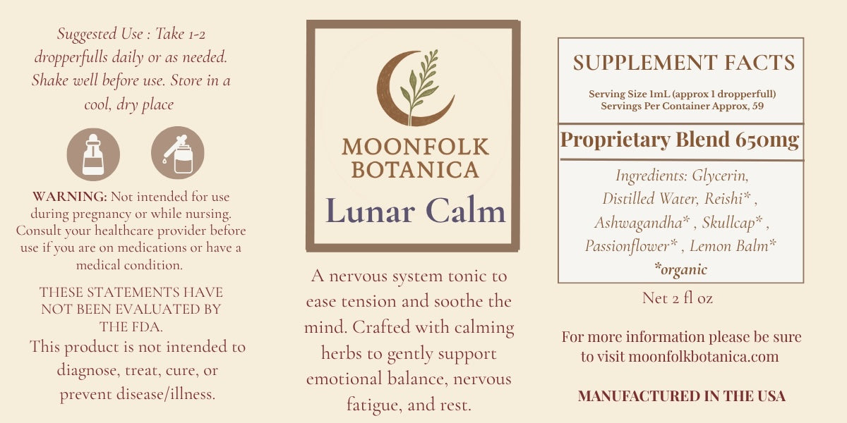 Lunar Calm - 2 oz Tincture